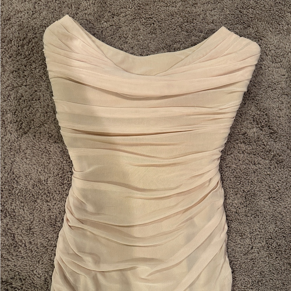 NWT Babyboo Julieta sand color mini dress| size XS - Picture 2 of 6